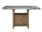 Grayson 60-inch Gray Marble Top Counter Storage Table