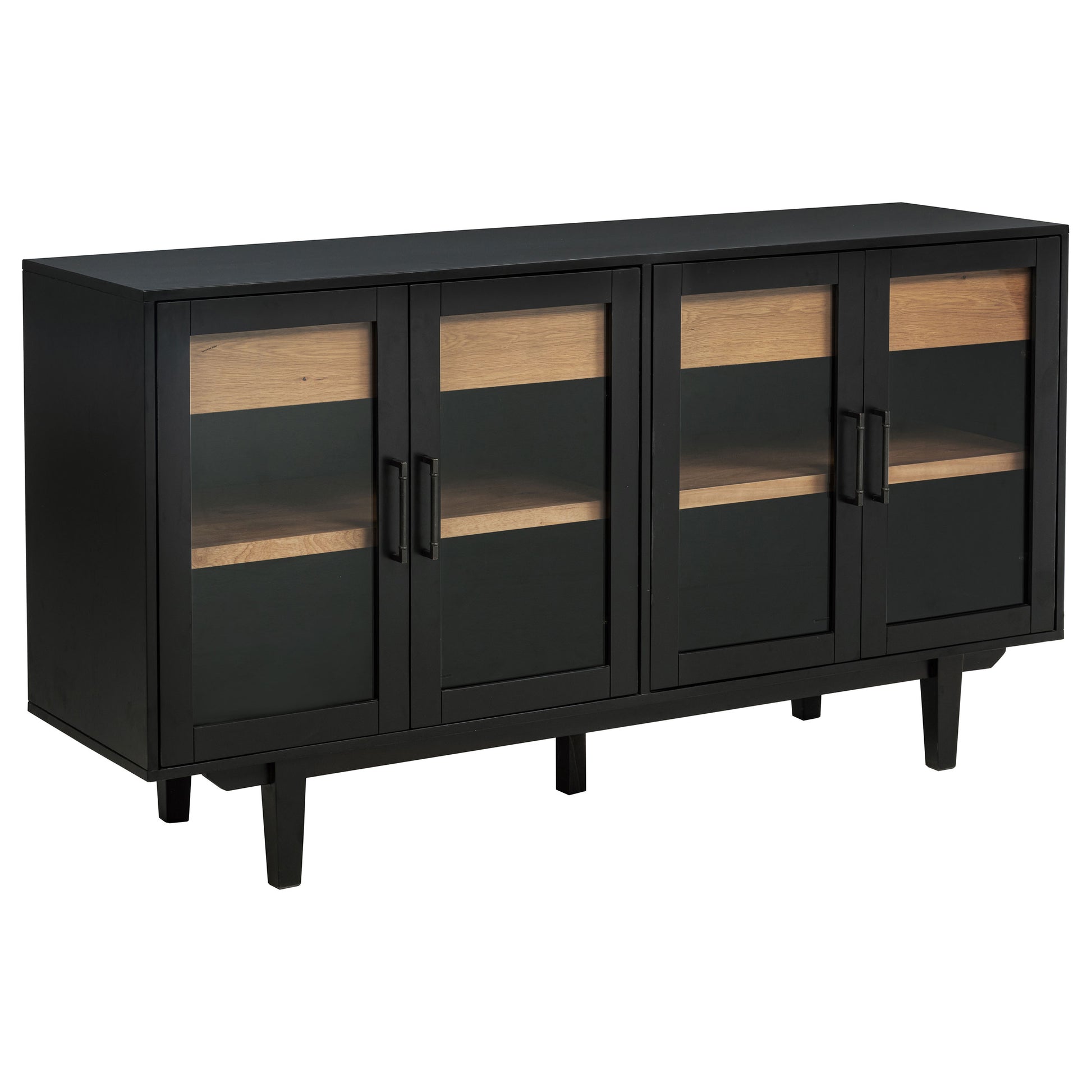 Middleton 4-door Sideboard Server with Dual Drawers Black - Discount Furniture Connection