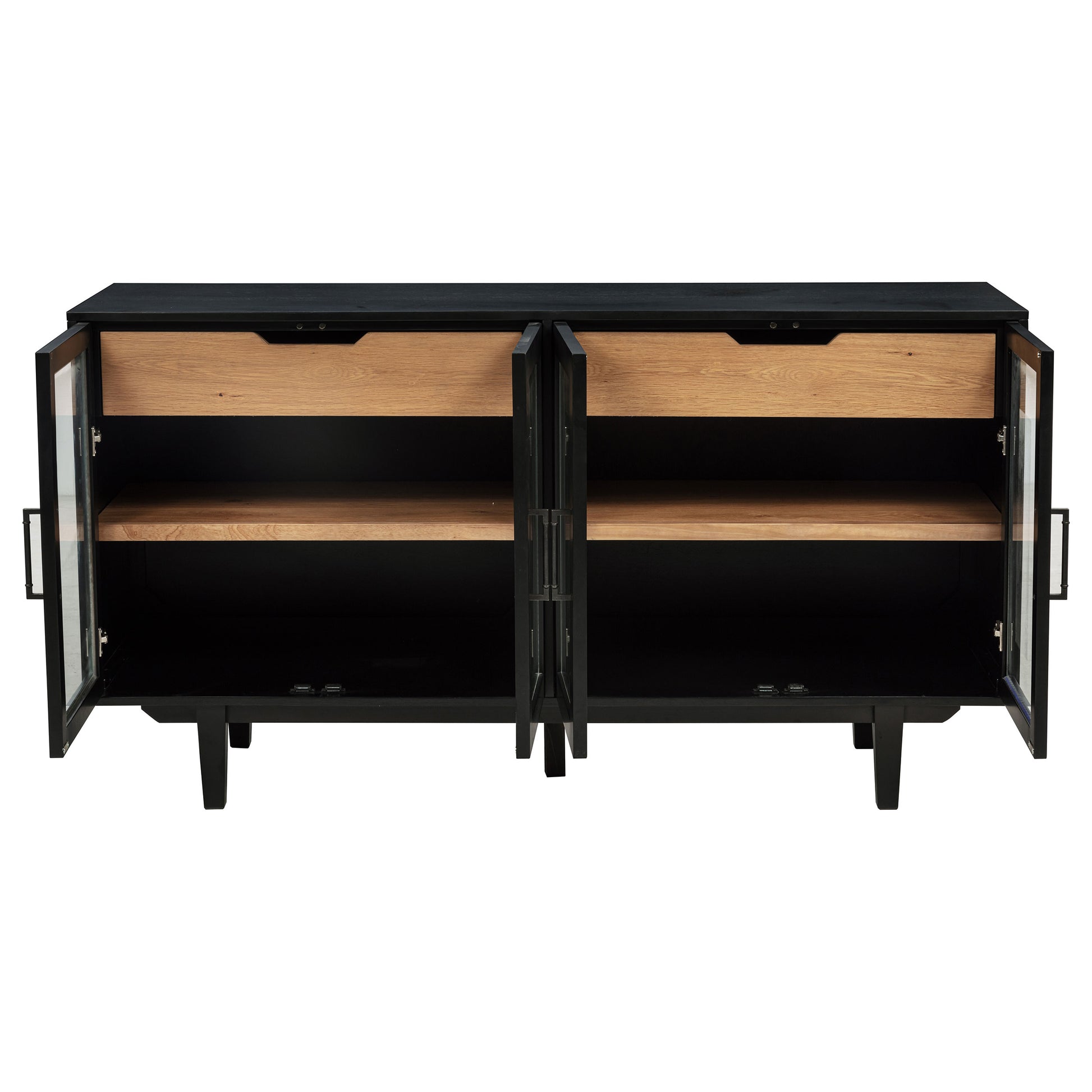Middleton 4-door Sideboard Server with Dual Drawers Black - Discount Furniture Connection