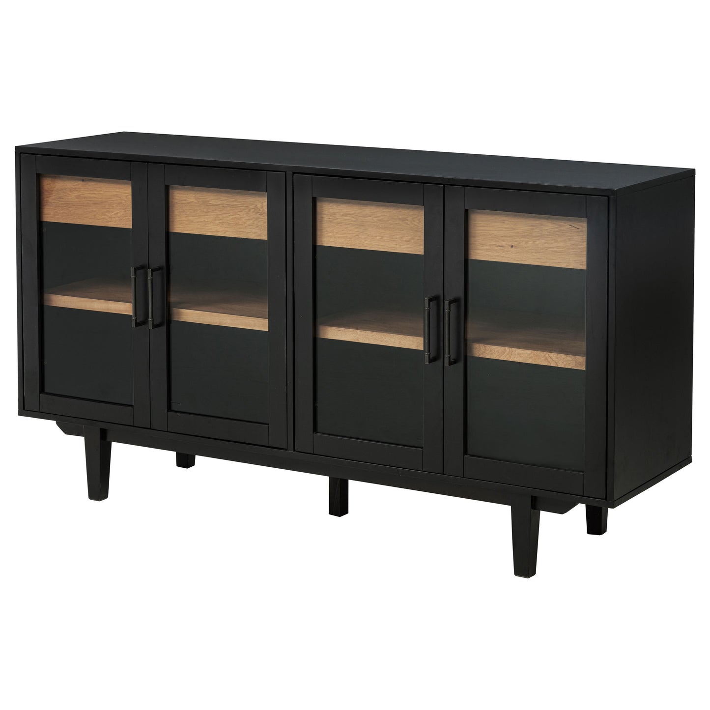 Middleton 4-door Sideboard Server with Dual Drawers Black - Discount Furniture Connection