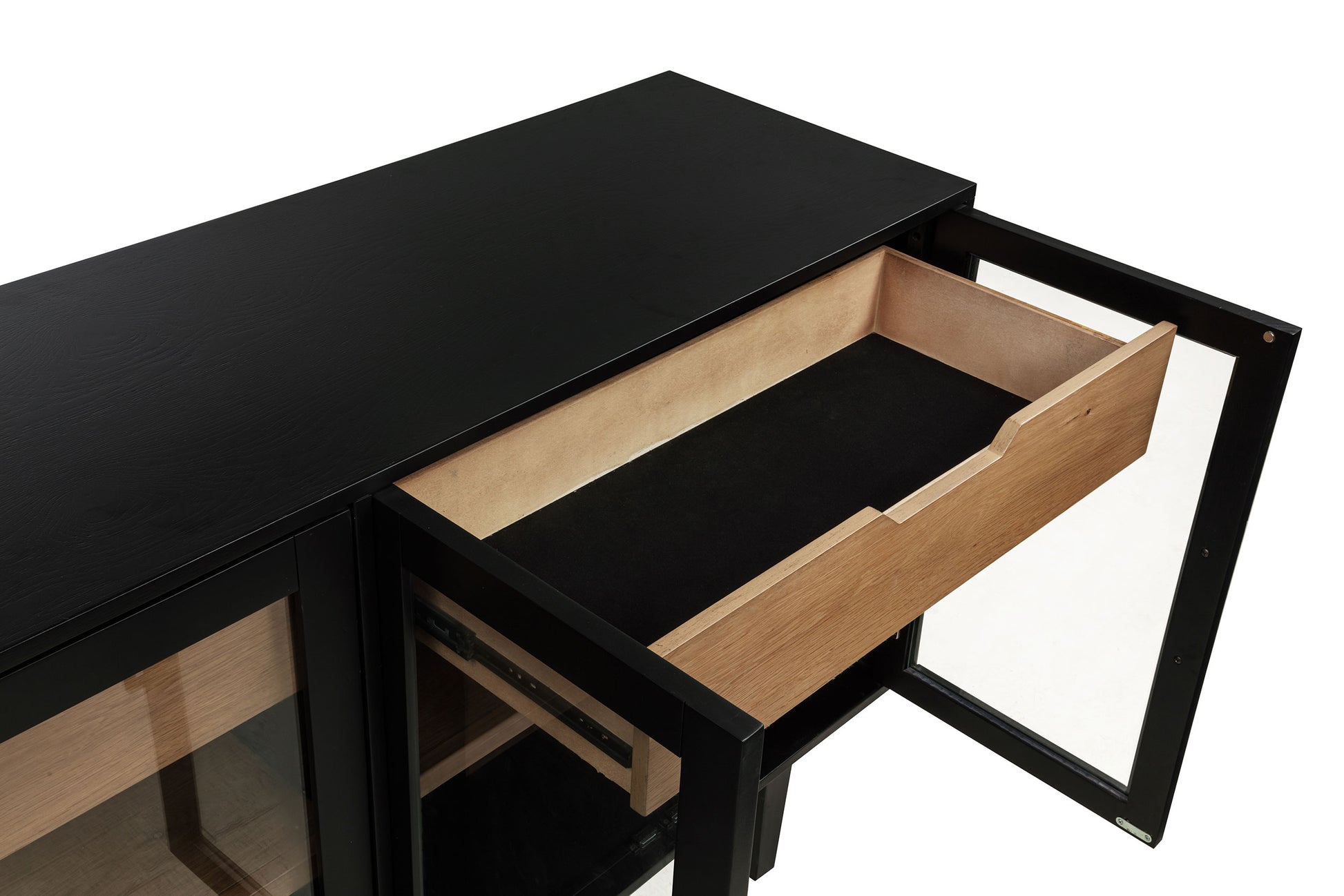 Middleton 4-door Sideboard Server with Dual Drawers Black - Discount Furniture Connection