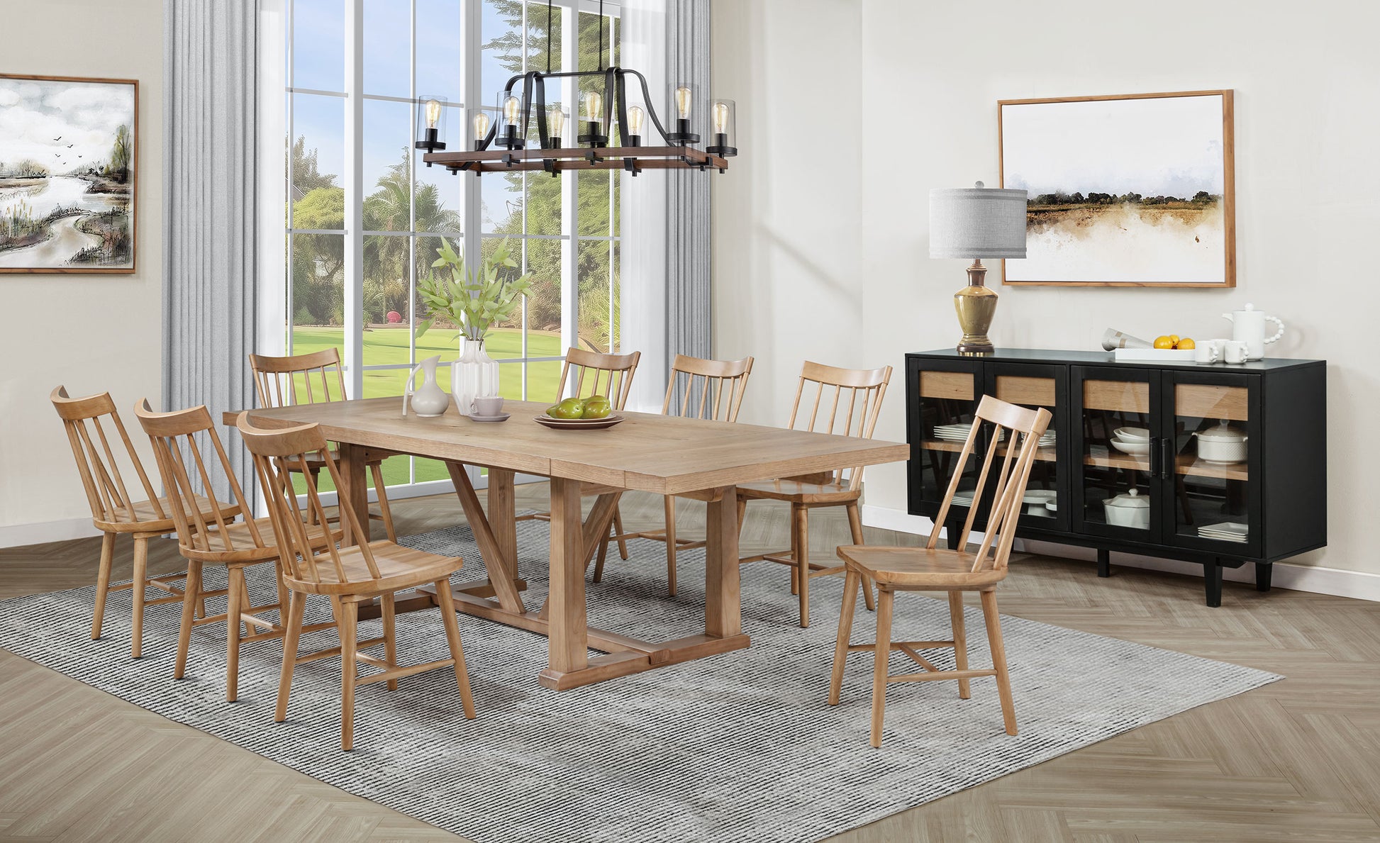 Middleton 4-door Sideboard Server with Dual Drawers Black - Discount Furniture Connection