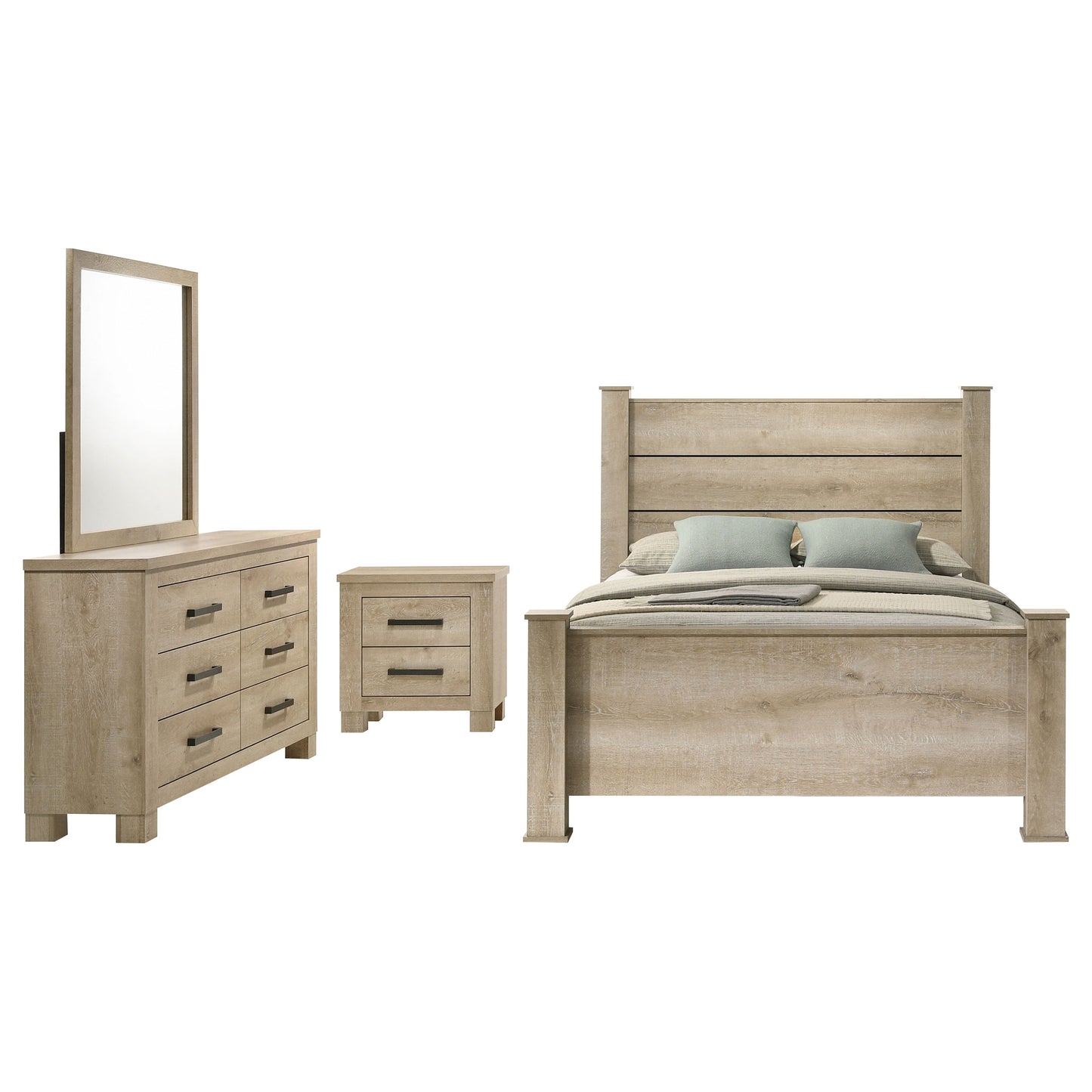 Oakglen 4-piece California King Bedroom Set Weathered Oak - Discount Furniture Connection
