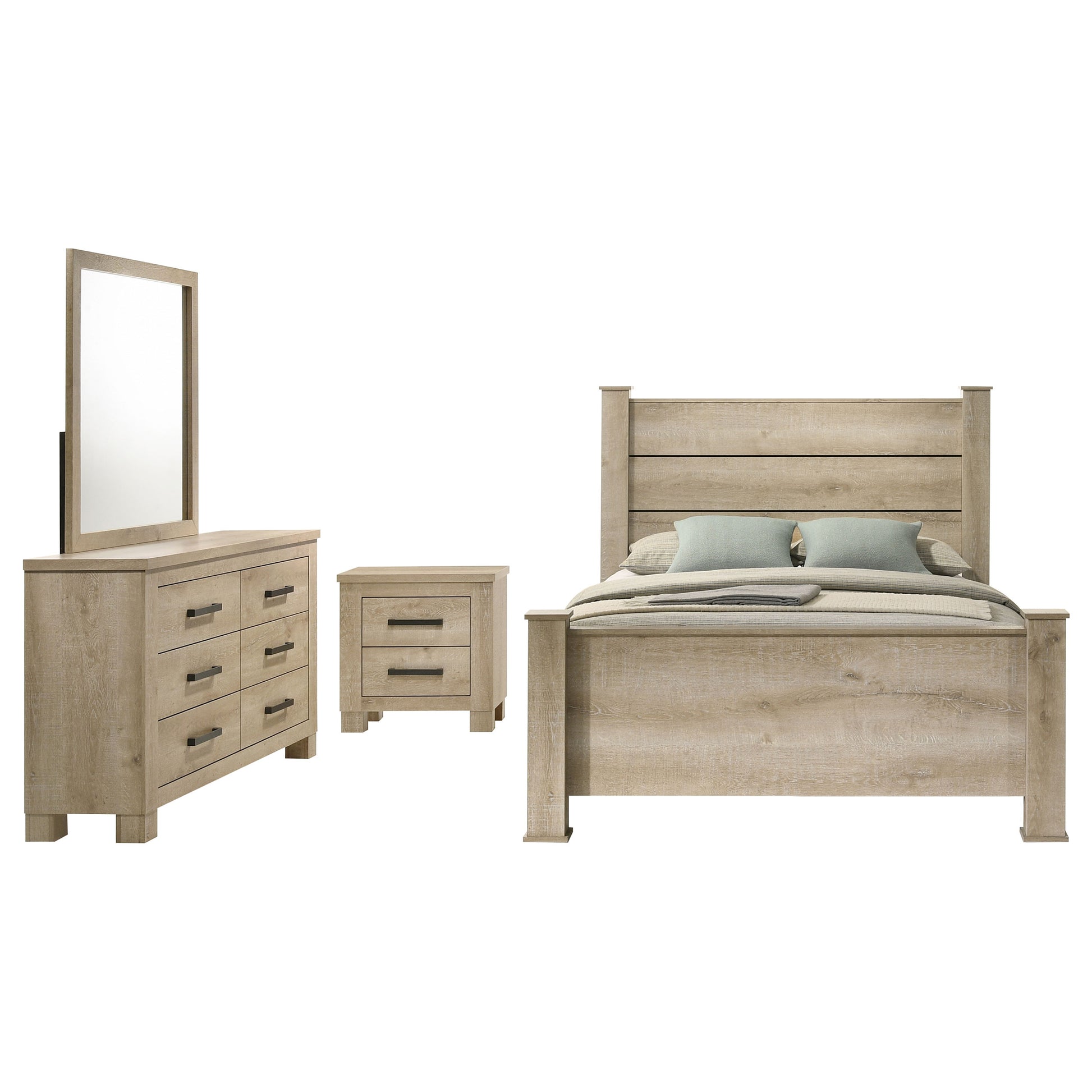 Oakglen 4-piece California King Bedroom Set Weathered Oak - Discount Furniture Connection