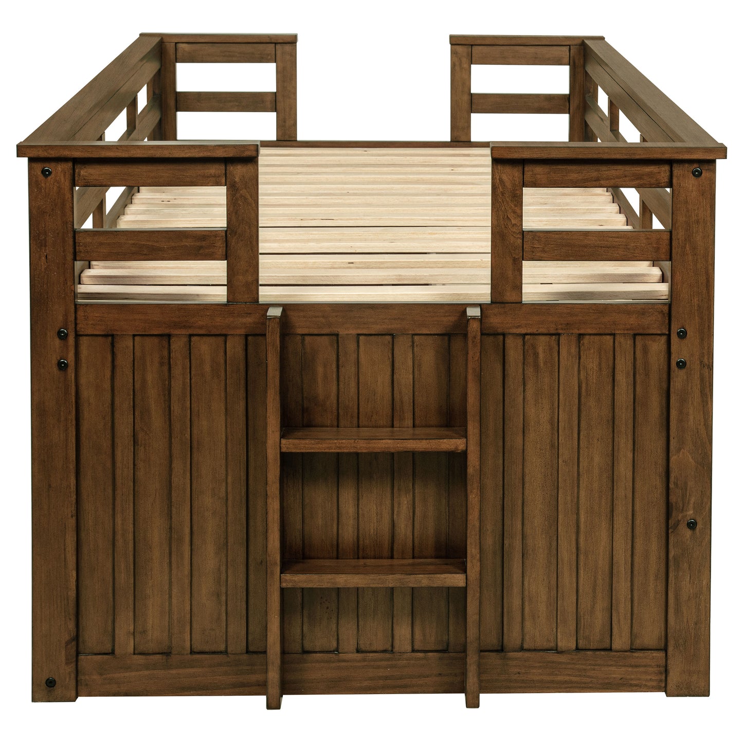 Carlsbad Wood Twin Captains Bed With Trundle Medium Brown - Discount Furniture Connection