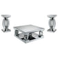 Amalia 3-piece Mirrored Coffee and End Table Set Silver