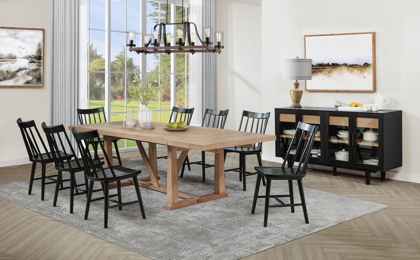 Middleton 4-door Sideboard Server with Dual Drawers Black - Discount Furniture Connection