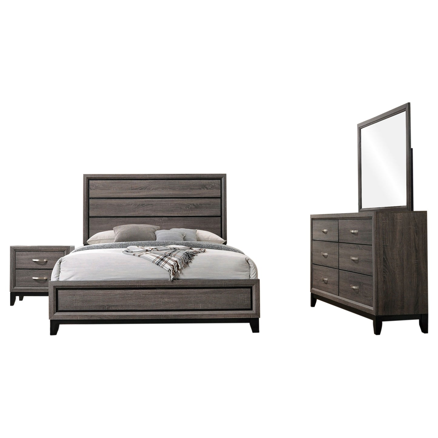 Watson 4-piece Eastern King Bedroom Set Grey Oak