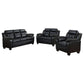 Finley 3-piece Upholstered Padded Arm Tufted Sofa Set Black - Discount Furniture Connection