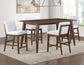 Canton 5-Piece 72″ Counter Dining Set with Upholstered Counter Chairs