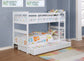 Chapman Wood Twin Over Twin Bunk Bed with Mattress White