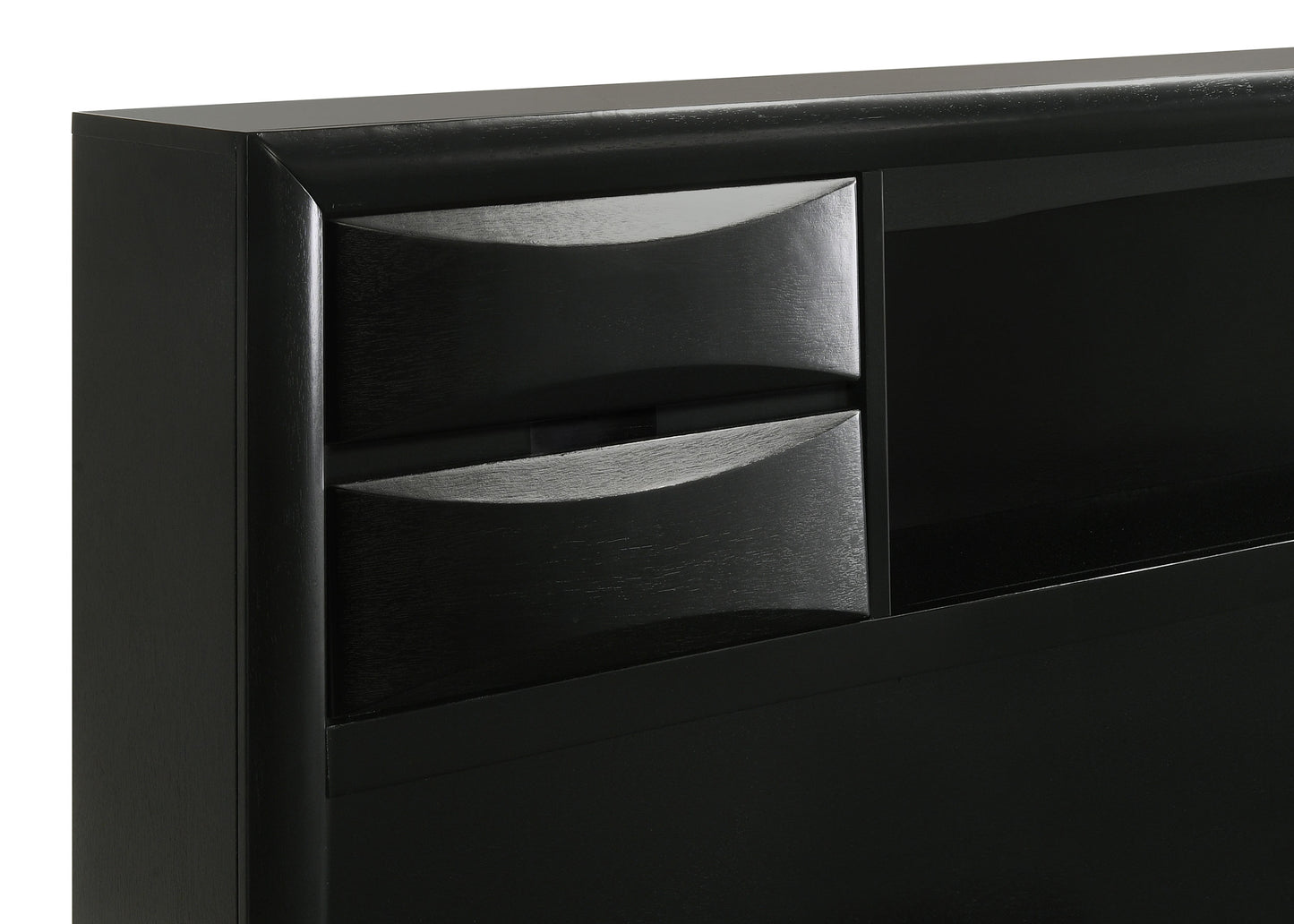 Briana Wood California King Storage Bookcase Bed Black - Discount Furniture Connection
