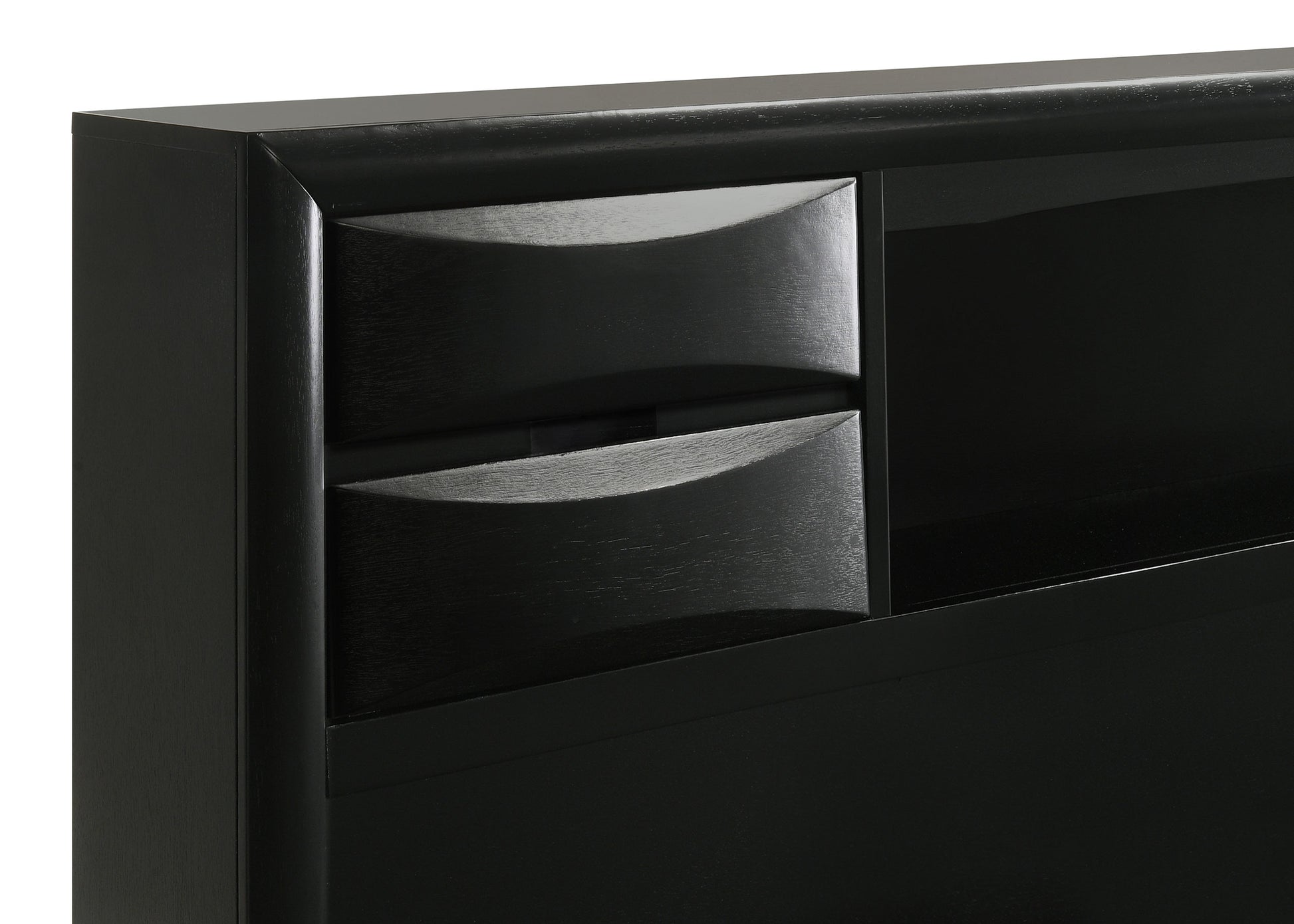 Briana Wood California King Storage Bookcase Bed Black - Discount Furniture Connection