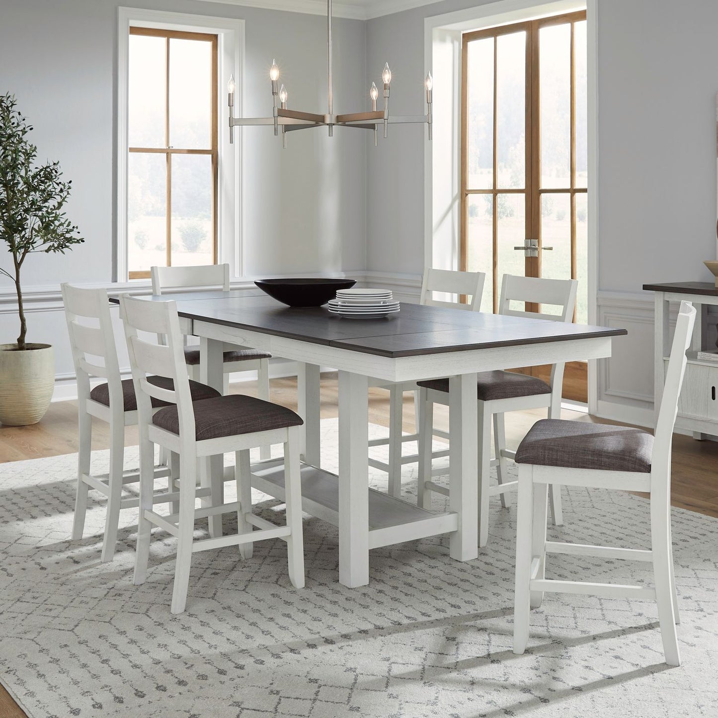 Brook Bay - Opt 7 Piece Gathering Trestle Table
