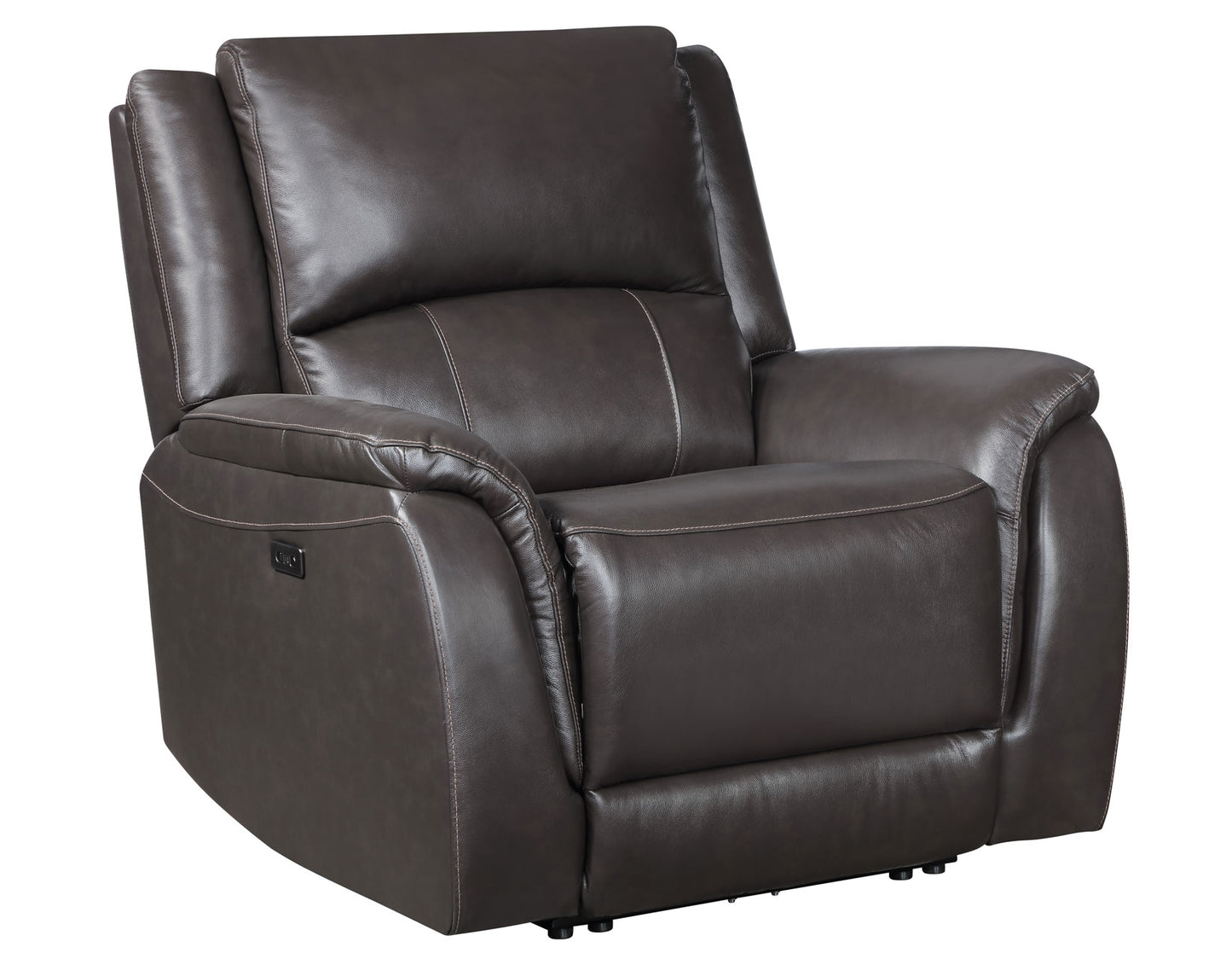 Alexandria Leather Power Recliner, Chocolate