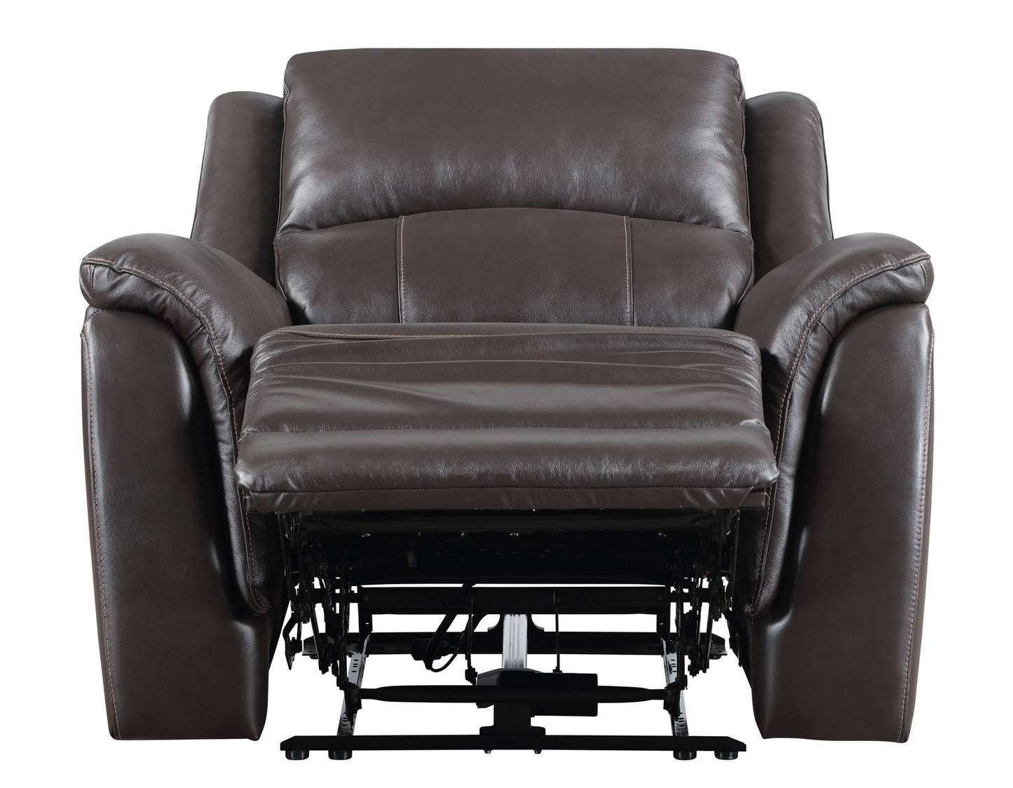 Alexandria Leather Power Recliner, Chocolate