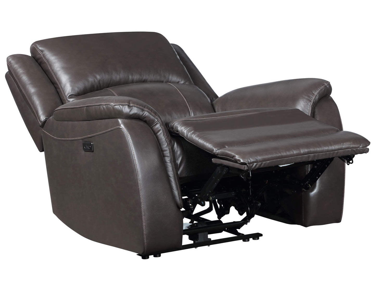 Alexandria Leather Power Recliner, Chocolate