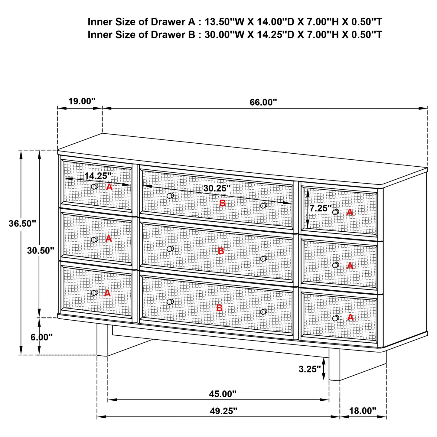 Kailani 9-drawer Dresser Cabinet Beige Oak - Discount Furniture Connection