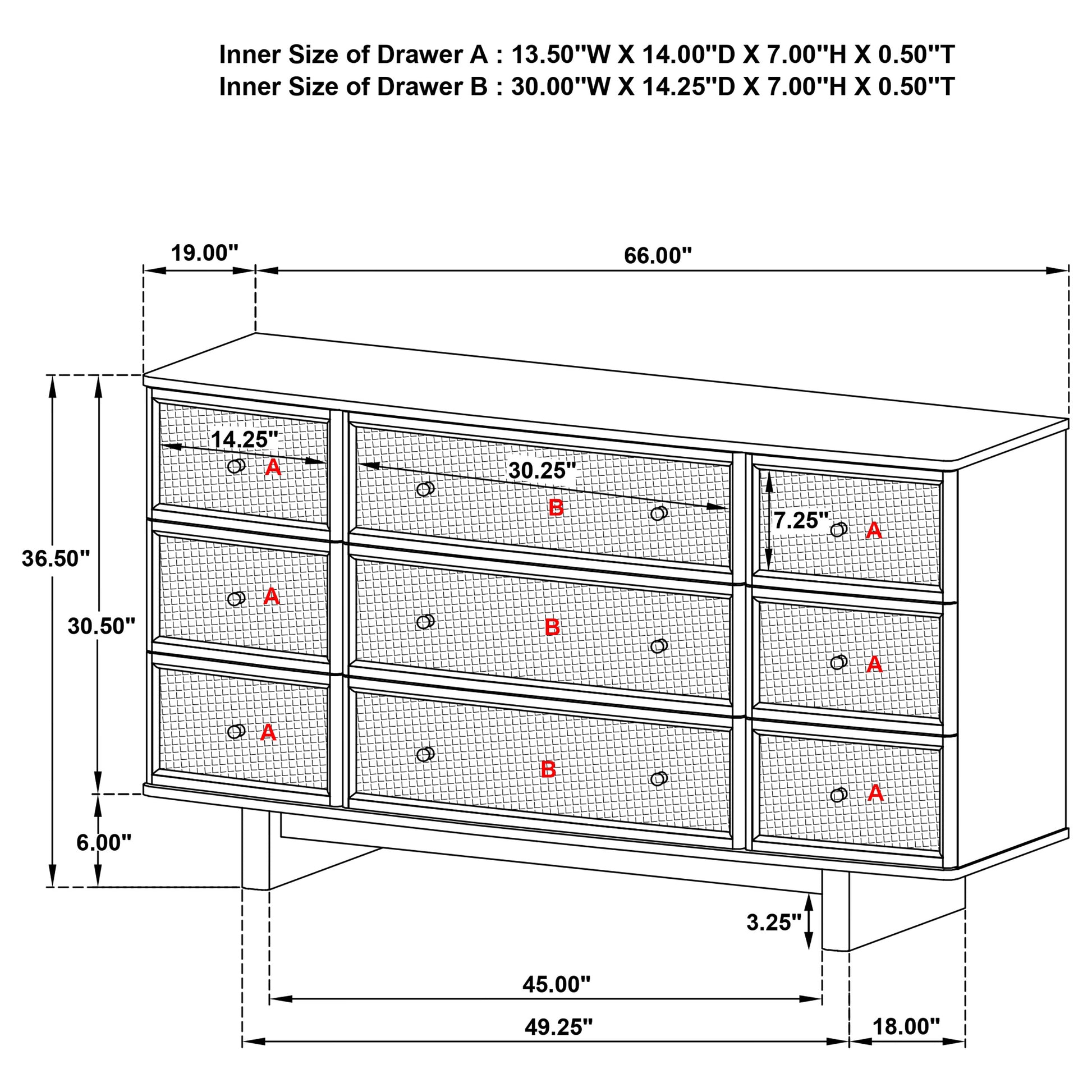 Kailani 9-drawer Dresser Cabinet Beige Oak - Discount Furniture Connection