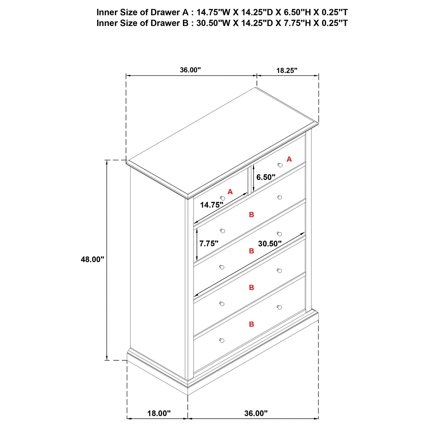 Sumerlin 6-drawer Bedroom Chest of Drawers White