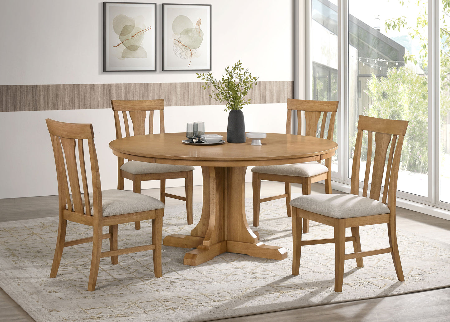 Hartville Dining Side Chair Natural Light Brown (Set of 2)