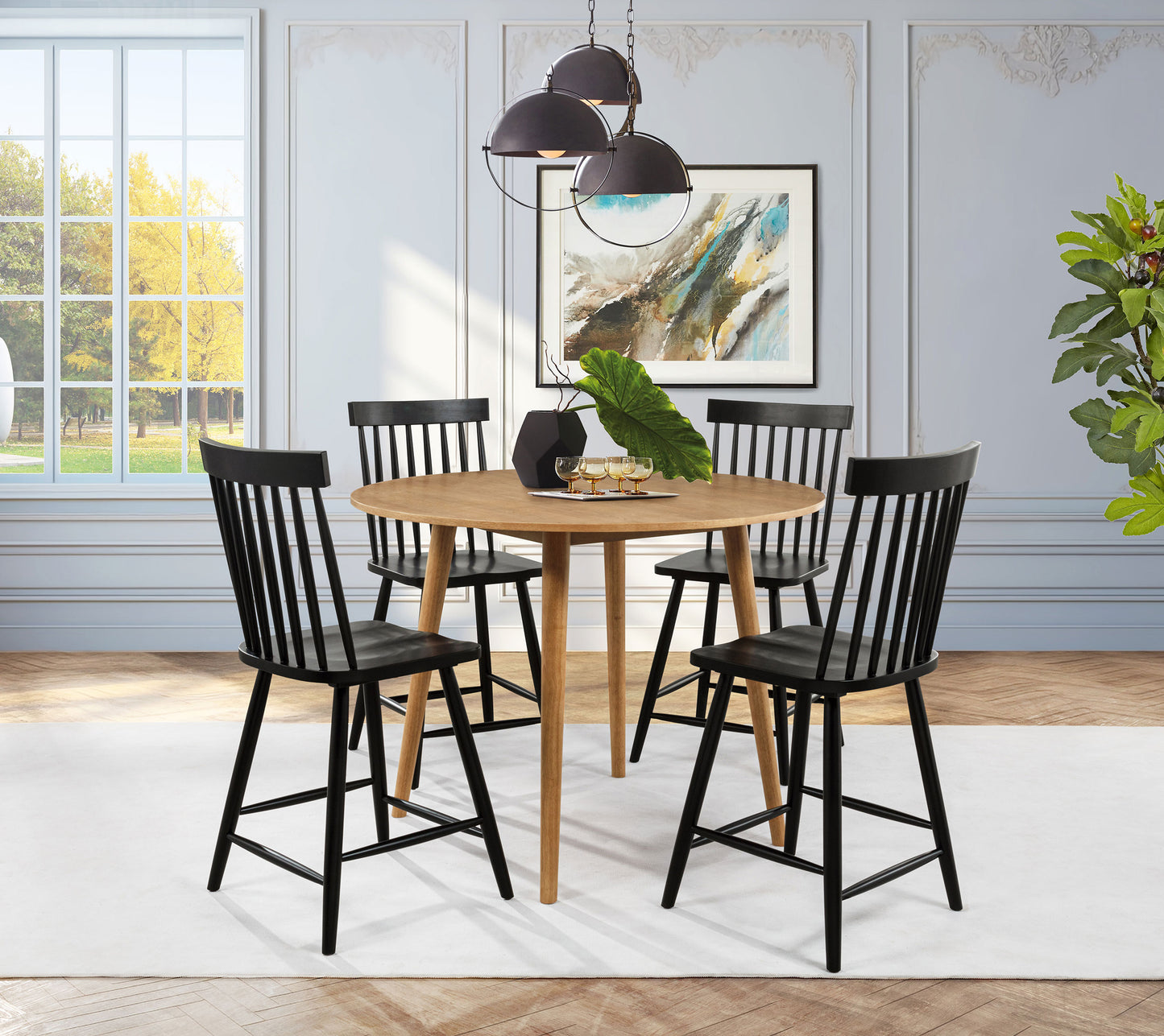 Andrews 48-inch Round Counter Height Dining Table Light Ash