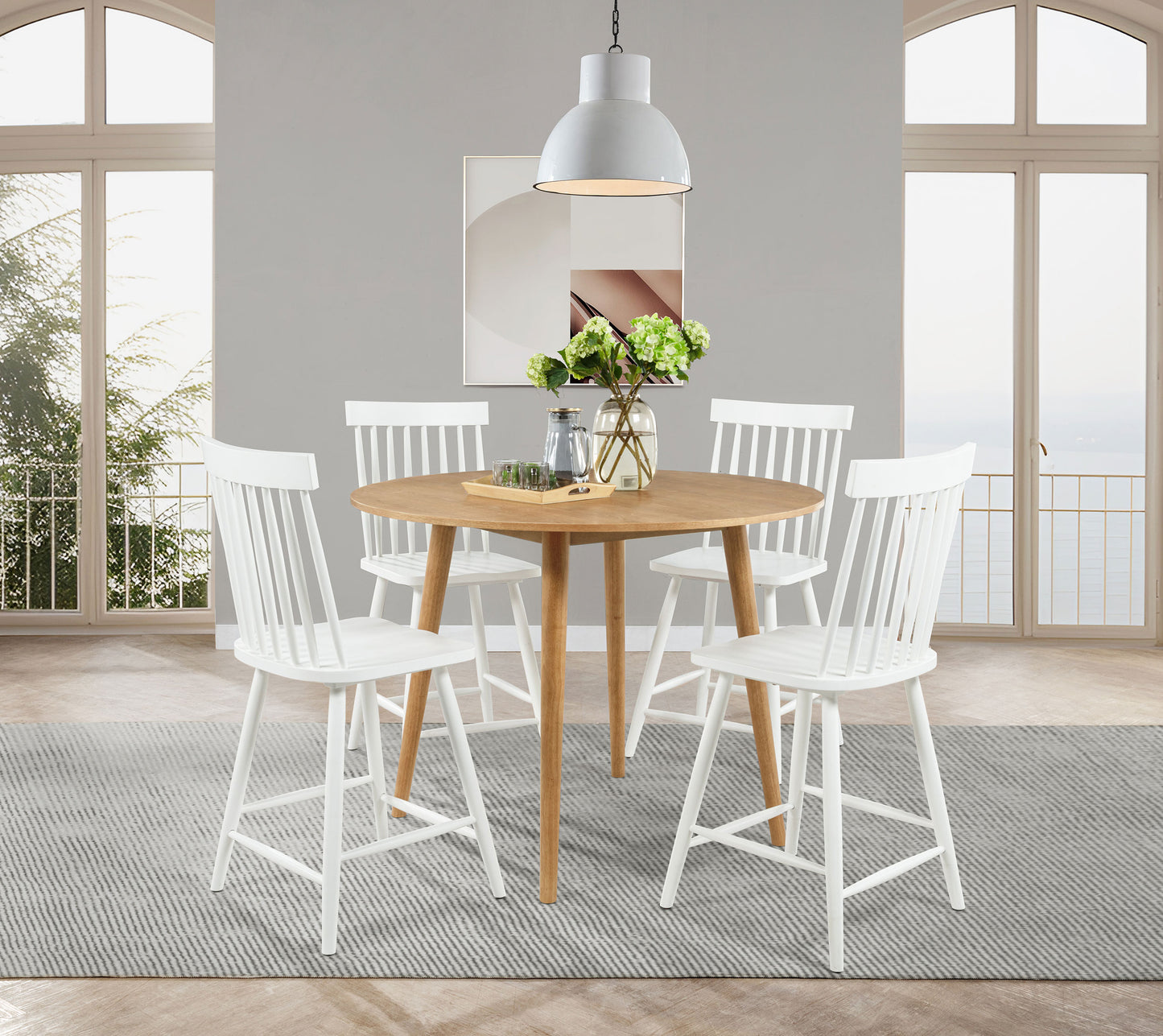 Andrews 48-inch Round Counter Height Dining Table Light Ash
