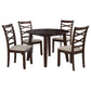 Barton 5-piece Round Wood Dining Table Set Dark Brown - Discount Furniture Connection