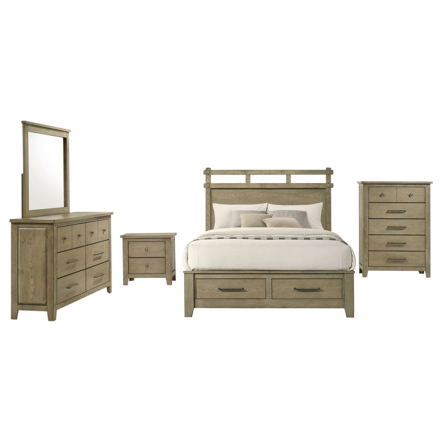 Hazlewood 5-piece Eastern King Bedroom Set Vineyard Oak - Discount Furniture Connection