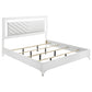 Cassia 4-piece Eastern King LED Bedroom Set White High Gloss - Discount Furniture Connection