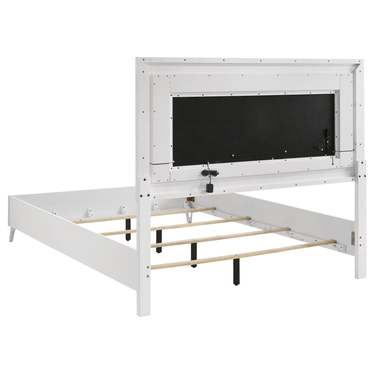 Cassia 5-piece Queen LED Bedroom Set White High Gloss - Discount Furniture Connection
