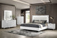 Cassia 5-piece Queen LED Bedroom Set White High Gloss - Discount Furniture Connection