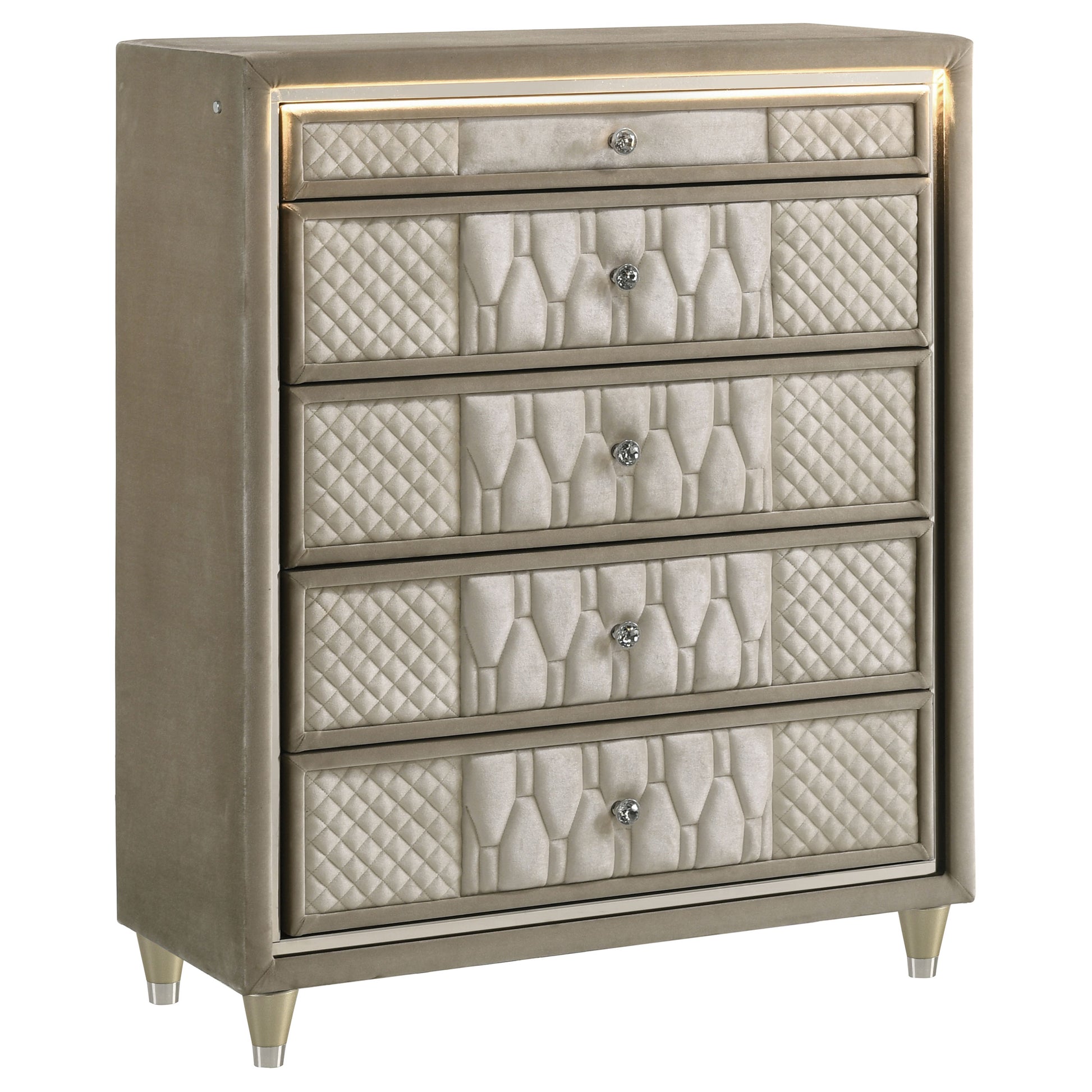 Lorient 5-piece Queen Bedroom Set Ivory and Camel - Discount Furniture Connection