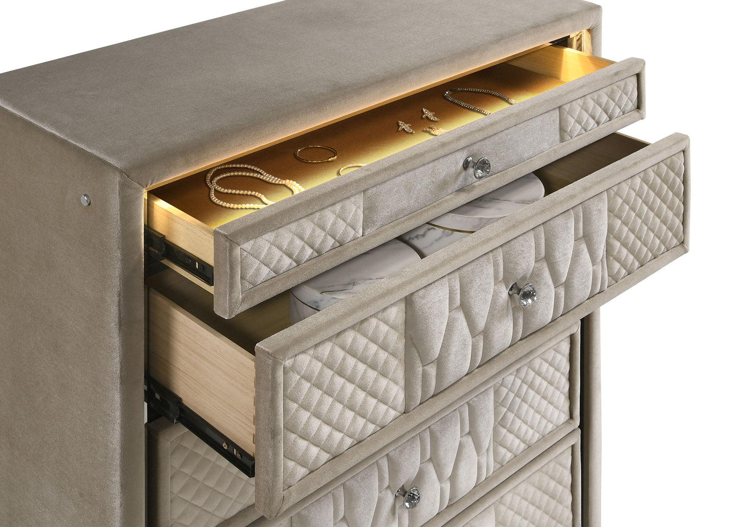 Lorient 5-piece Queen Bedroom Set Ivory and Camel - Discount Furniture Connection