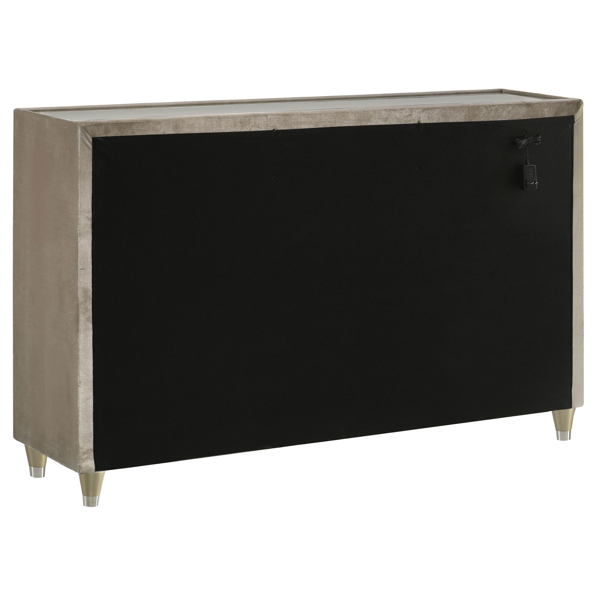 Lorient 8-drawer LED Bedroom Dresser Cabinet Ivory and Camel - Discount Furniture Connection