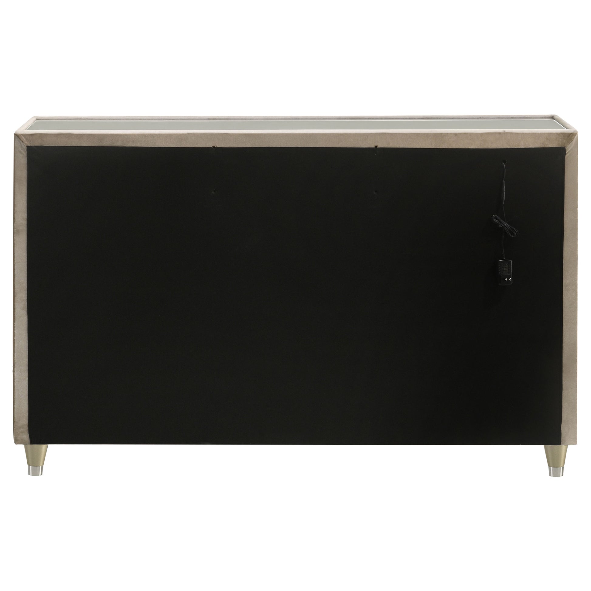 Lorient 8-drawer LED Bedroom Dresser Cabinet Ivory and Camel - Discount Furniture Connection