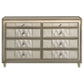 Lorient 8-drawer LED Bedroom Dresser Cabinet Ivory and Camel - Discount Furniture Connection