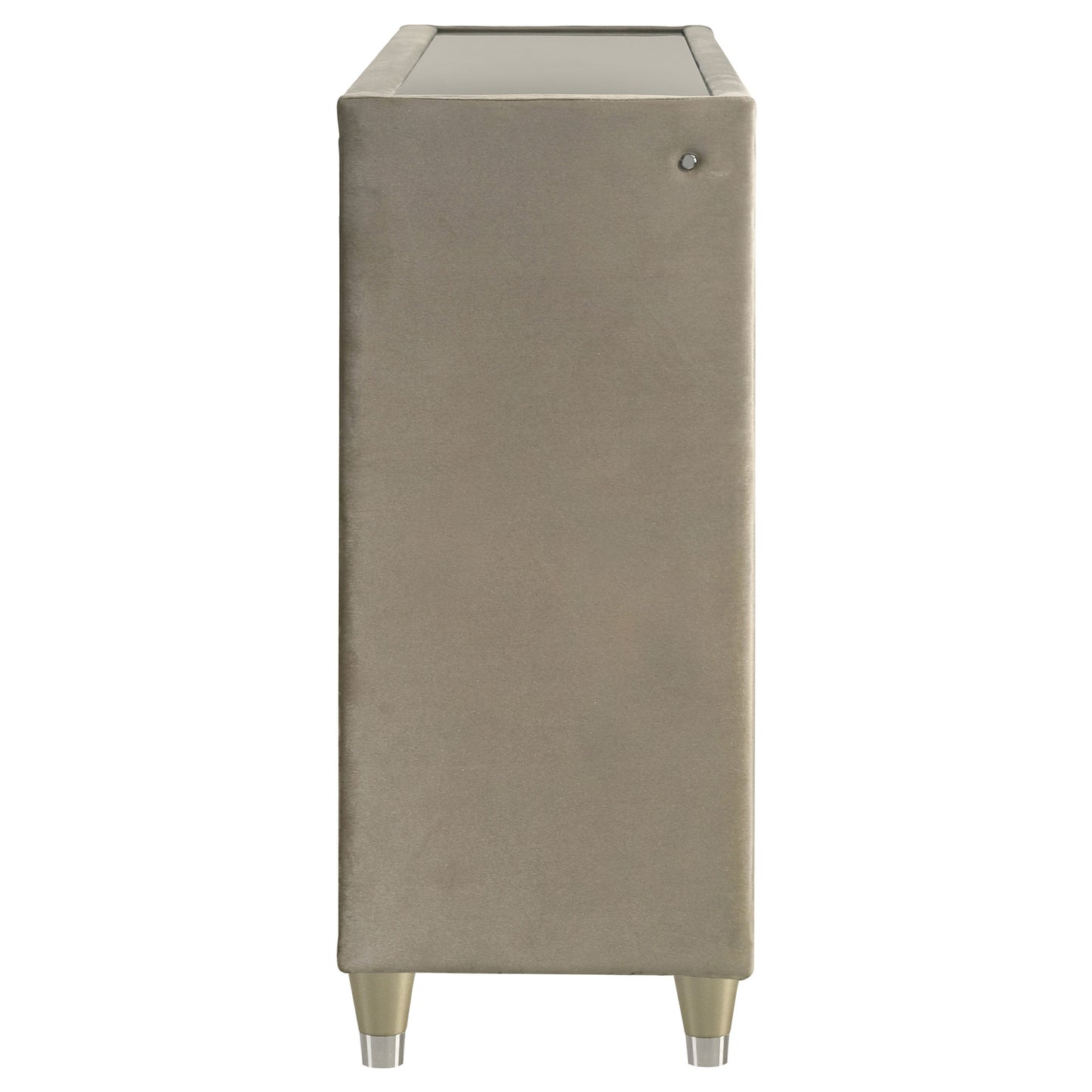 Lorient 8-drawer LED Bedroom Dresser Cabinet Ivory and Camel - Discount Furniture Connection