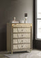 Lorient 5-drawer LED Chest of Drawers Ivory and Camel
