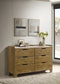 Henderson 6-drawer Bedroom Dresser Cabinet Medium Oak - Discount Furniture Connection