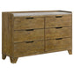 Henderson 6-drawer Bedroom Dresser Cabinet Medium Oak - Discount Furniture Connection