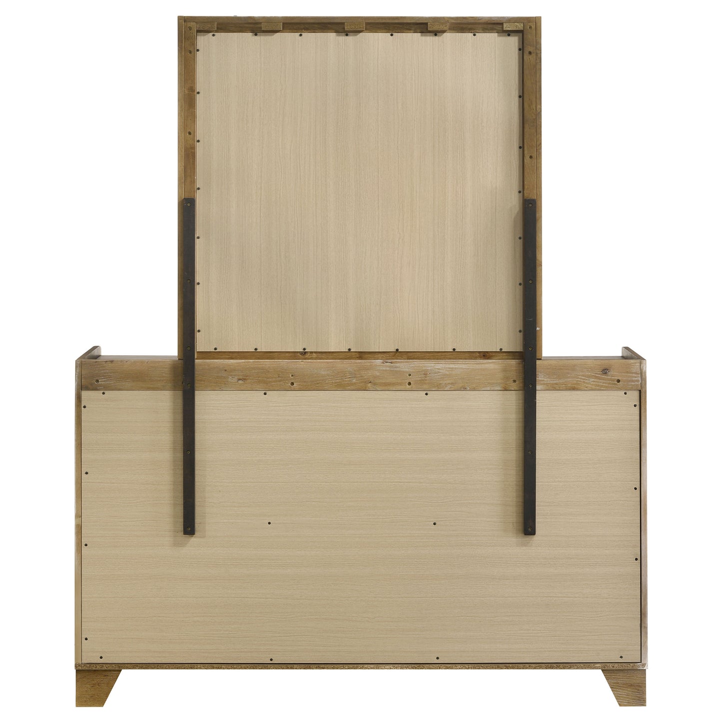 Henderson 6-drawer Bedroom Dresser with Mirror Medium Oak - Discount Furniture Connection