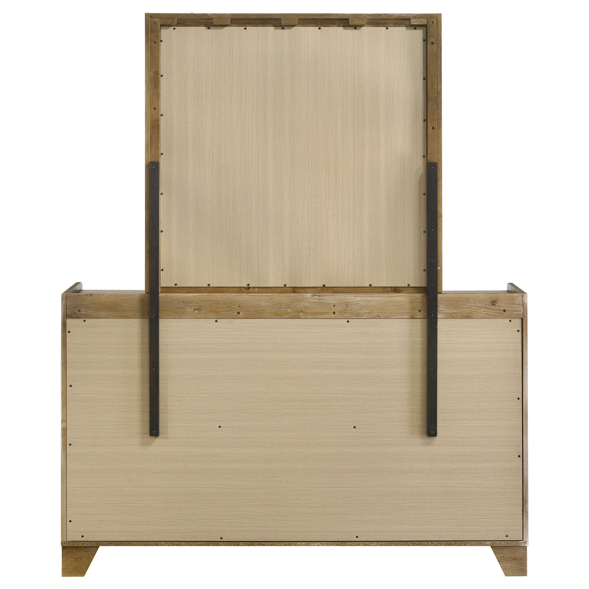 Henderson 6-drawer Bedroom Dresser with Mirror Medium Oak - Discount Furniture Connection
