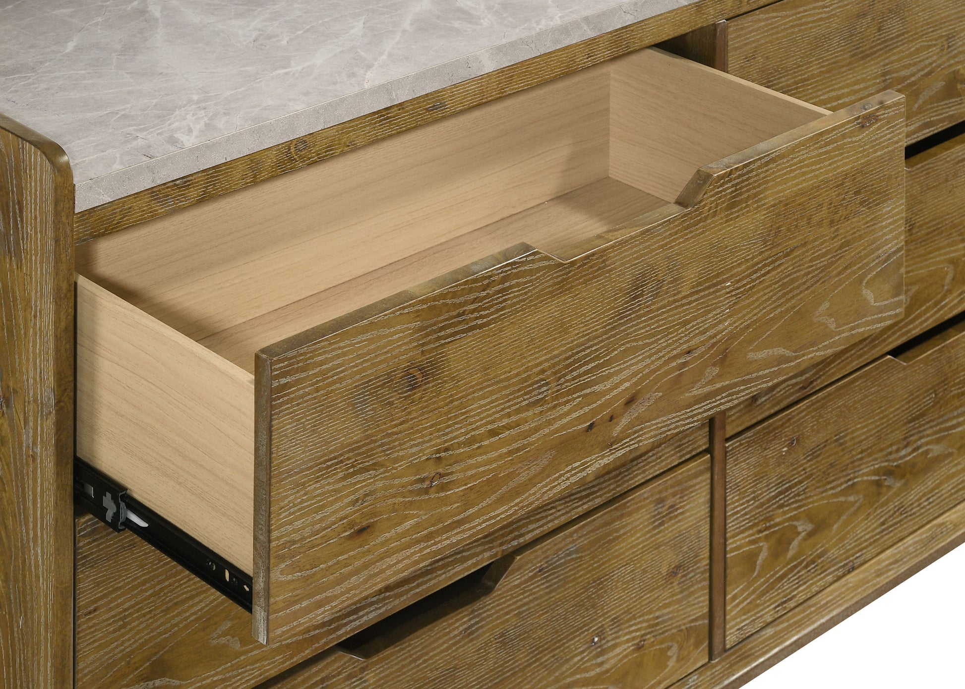 Henderson 6-drawer Bedroom Dresser with Mirror Medium Oak - Discount Furniture Connection