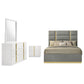 Ines 4-piece Eastern King Bedroom Set Grey and White High Gloss - Discount Furniture Connection