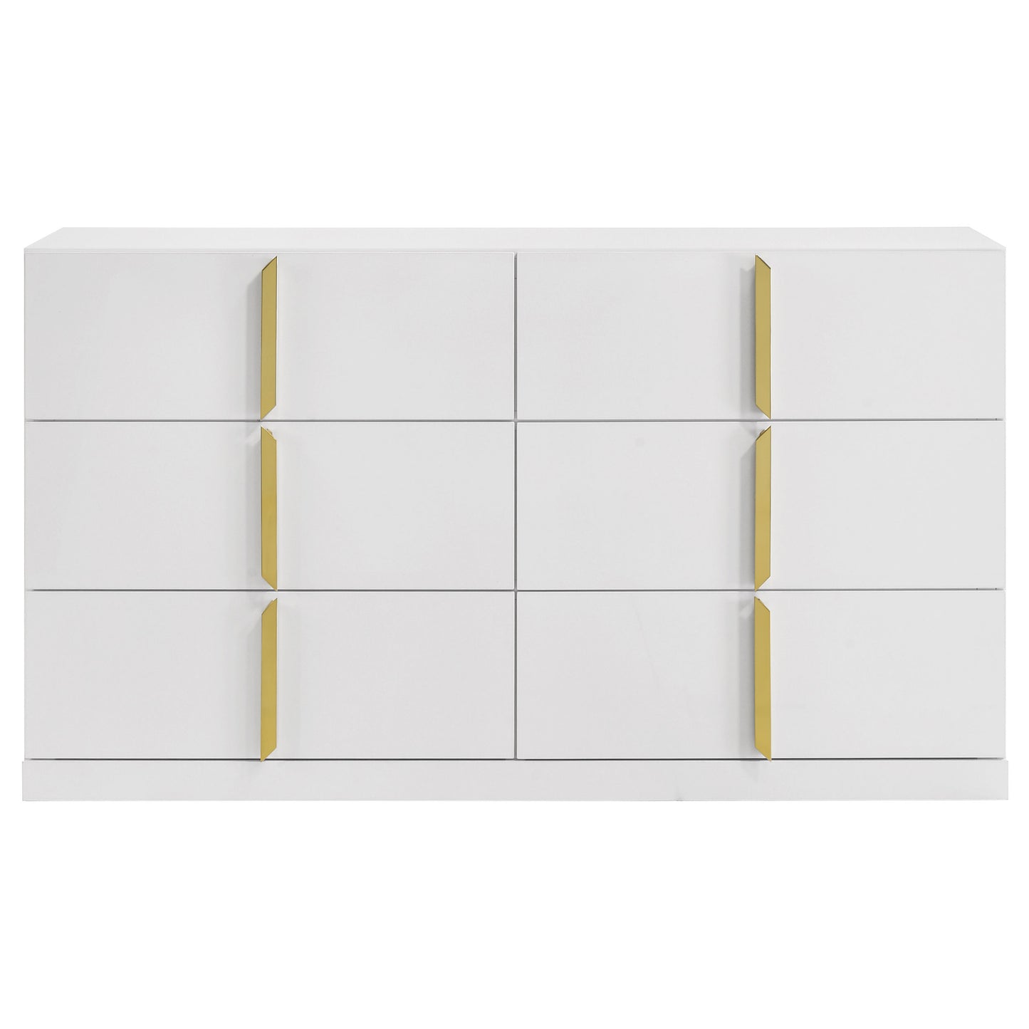 Ines 6-drawer Bedroom Dresser Cabinet White High Gloss - Discount Furniture Connection