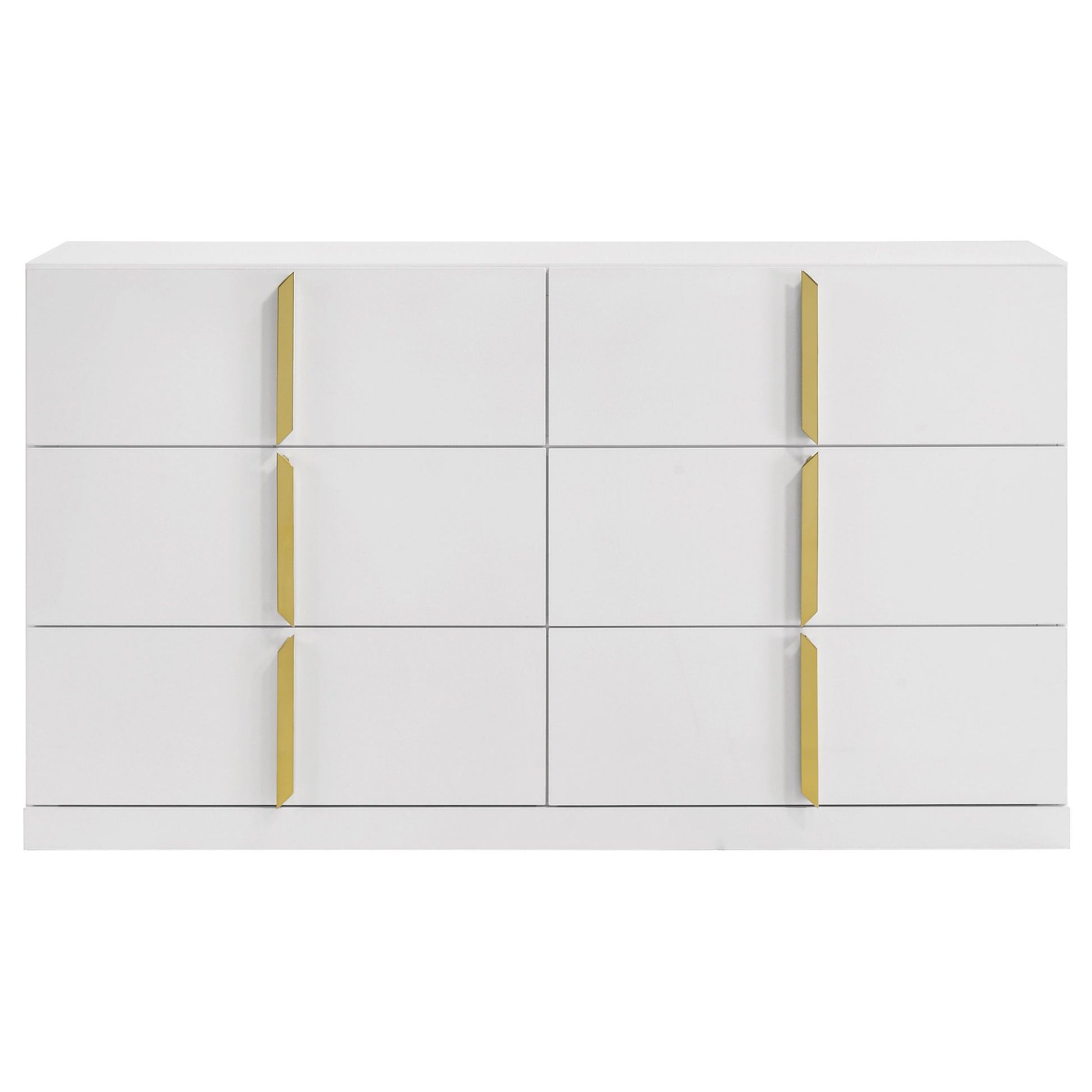 Ines 6-drawer Bedroom Dresser Cabinet White High Gloss - Discount Furniture Connection