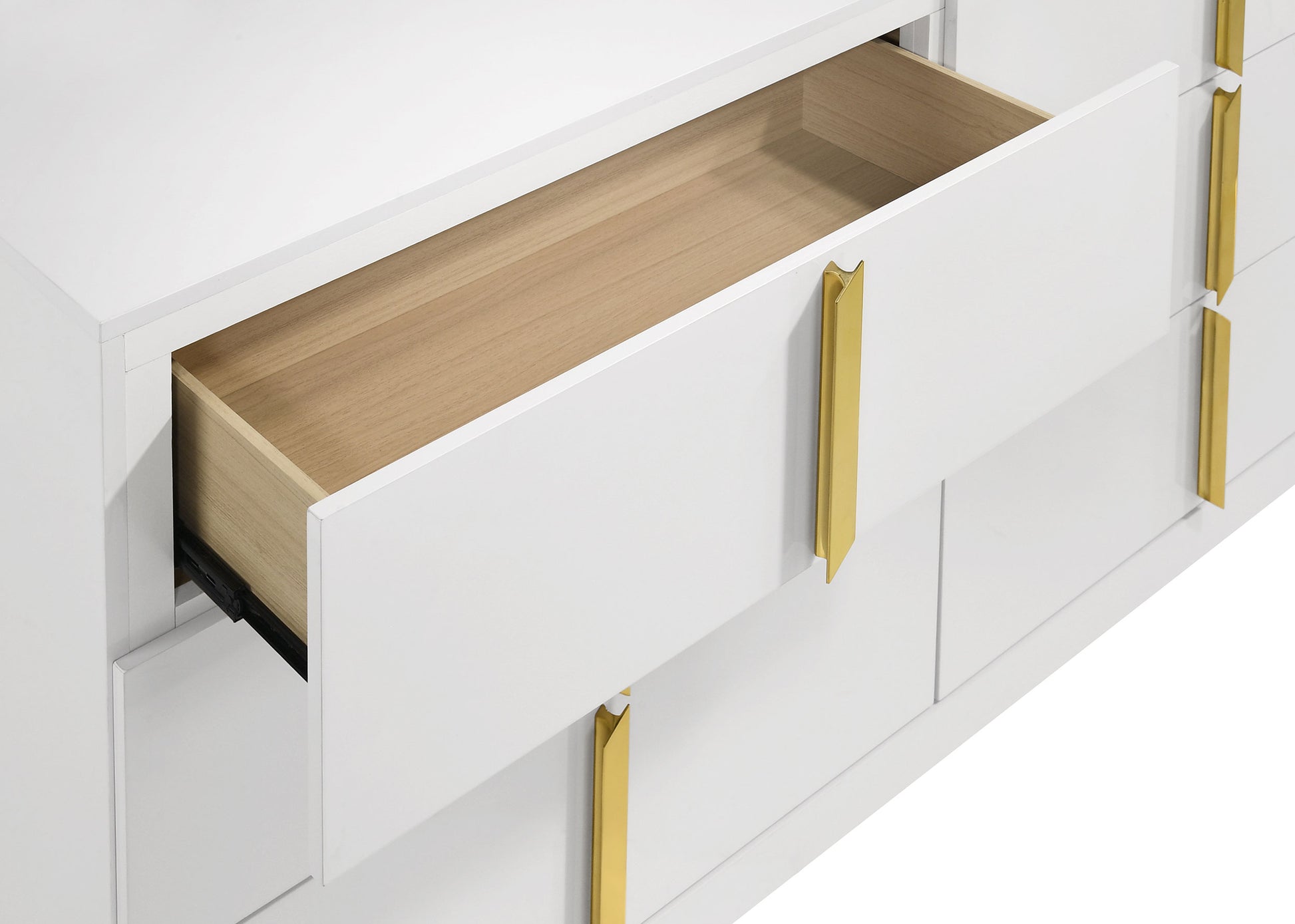 Ines 6-drawer Bedroom Dresser Cabinet White High Gloss - Discount Furniture Connection