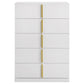 Ines 5-drawer Bedroom Chest of Drawers White High Gloss - Discount Furniture Connection