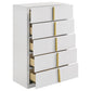 Ines 5-drawer Bedroom Chest of Drawers White High Gloss - Discount Furniture Connection